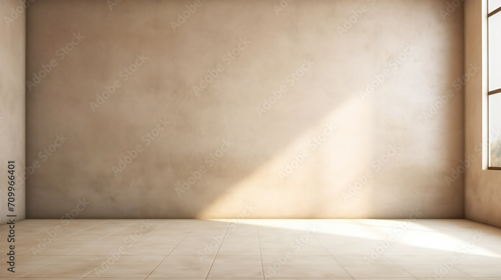 Captivating Sunlight. Interior with Empty Wall and Floor Captivating Sunlight. Interior with Empty Wall and Floor