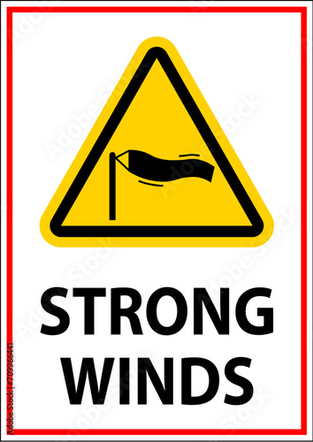 Water Safety Sign Warning - Strong Winds