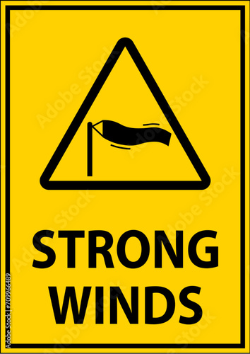 Water Safety Sign Warning - Strong Winds