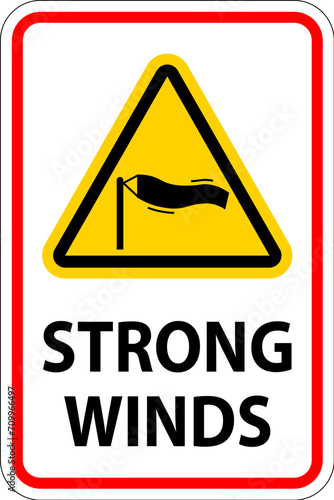 Water Safety Sign Warning - Strong Winds