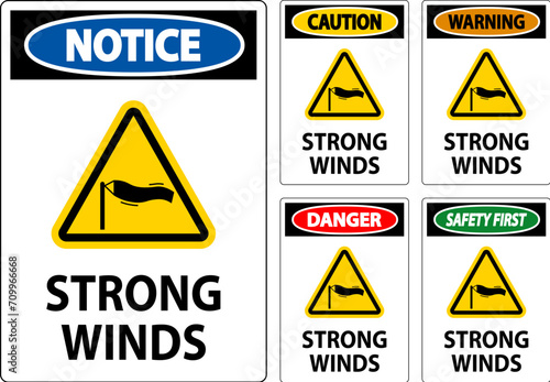 Water Safety Sign Warning - Strong Winds