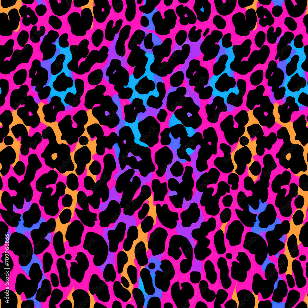 Obraz premium Colourful neon abstract pattern design, animalistic style