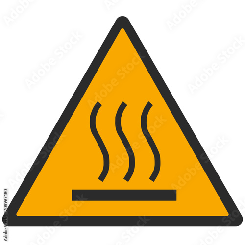WARNING PICTOGRAM, HOT SURFACE ISO 7010 - W017, SVG