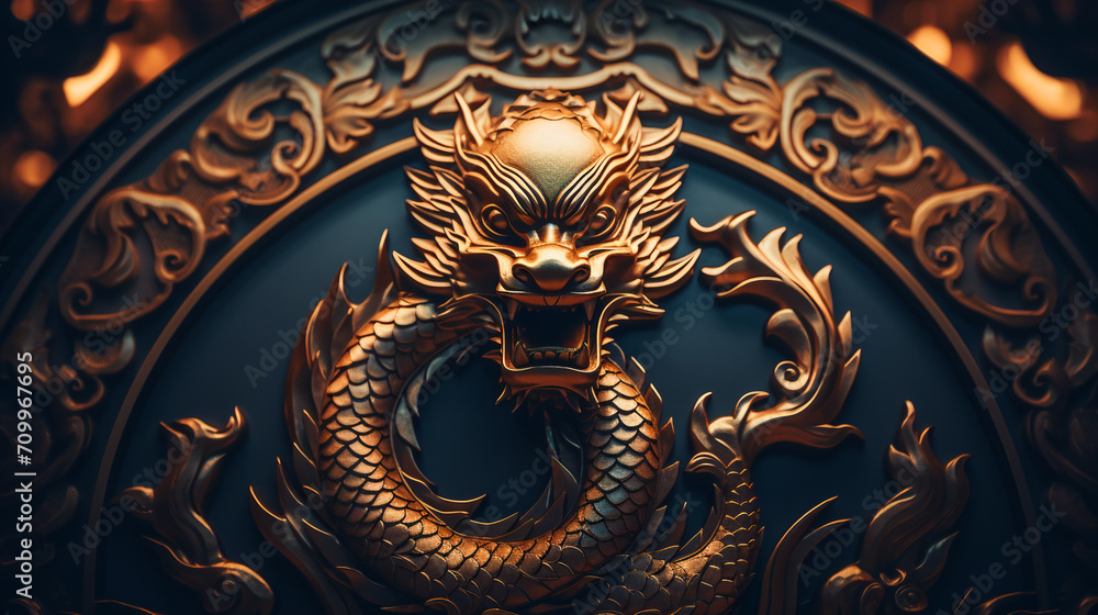 Golden Dragon Zodiac Symbol