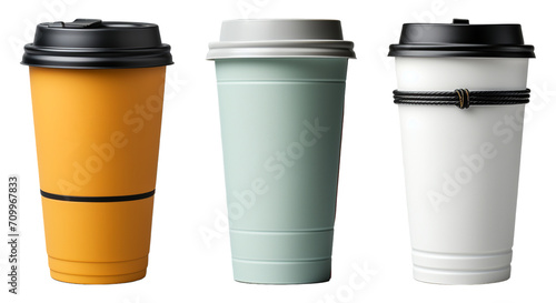 Wallpaper Mural set of cup mockup templates with transparent background, generative ai Torontodigital.ca