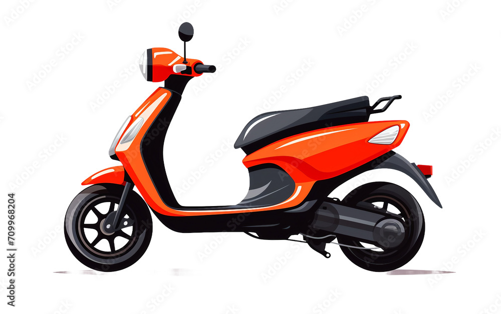Electric Moped Scooter Isolated on Transparent Background PNG.