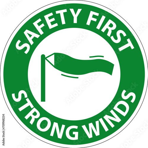 Water Safety First Sign - Strong Winds