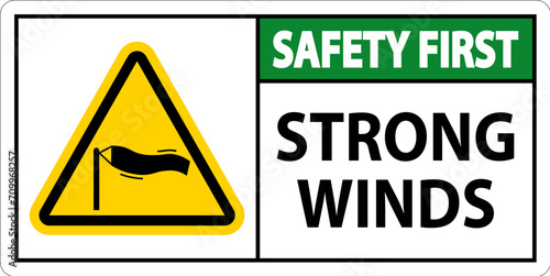 Water Safety First Sign - Strong Winds