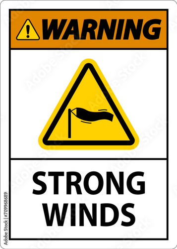 Water Safety Sign Warning - Strong Winds