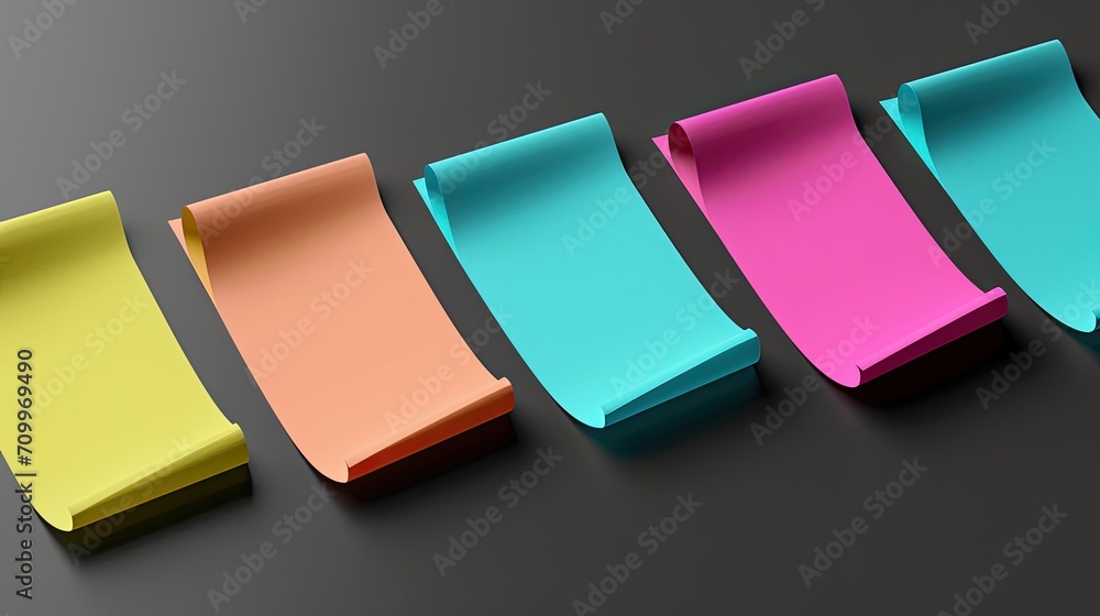 Colorful sticky notes isolated on black background Colorful sticky notes isolated on black background