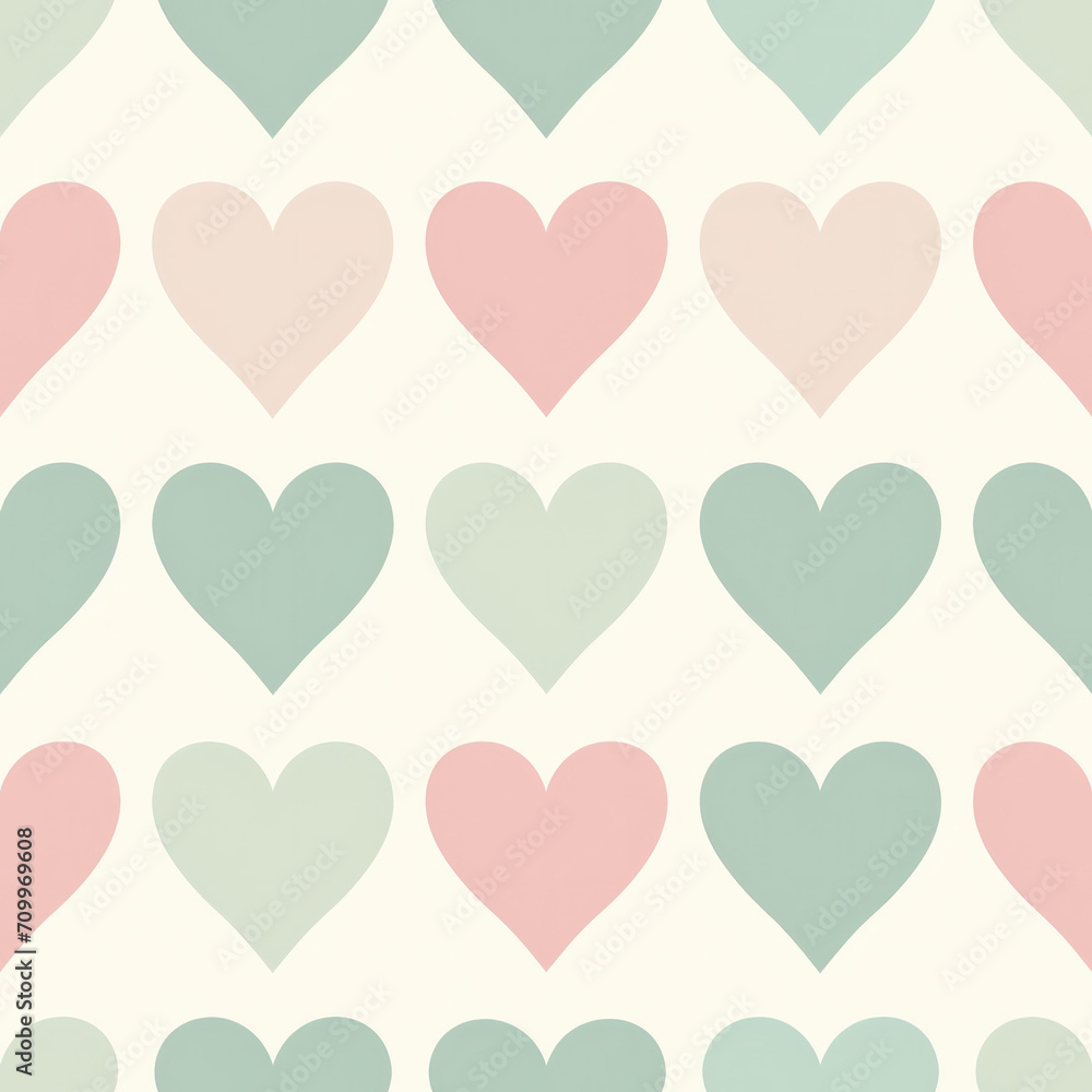 Heart pattern design, minimalistic, boho colours 