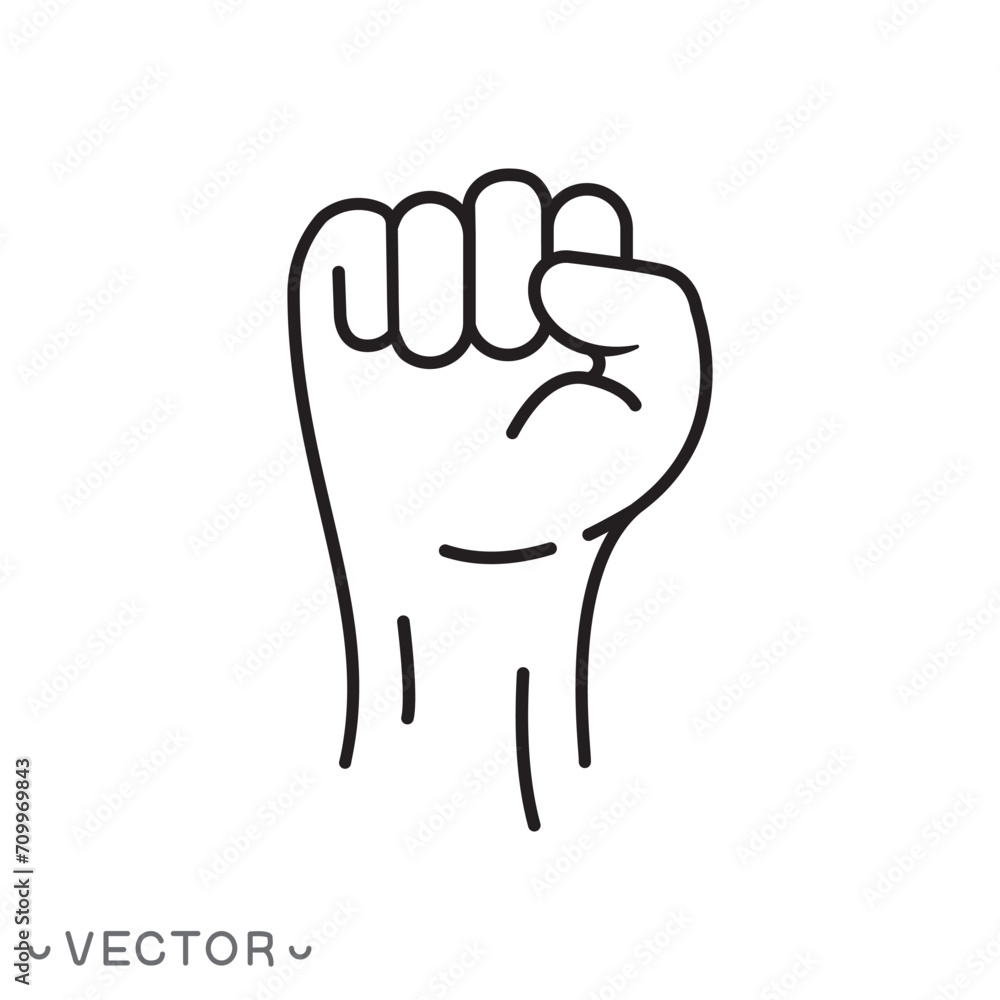 fist power hand icon,simple fist hand icon, revolution or protest,thin line symbol isolated on white background, editable stroke eps 10 vector illustration fist power hand icon,simple fist hand icon, revolution or protest,thin line symbol isolated on white background, editable stroke eps 10 vector illustration