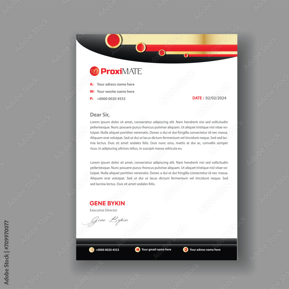 Naklejka premium Modern and professional company business letterhead template design