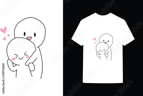 vector cute valentines day t-shirt design