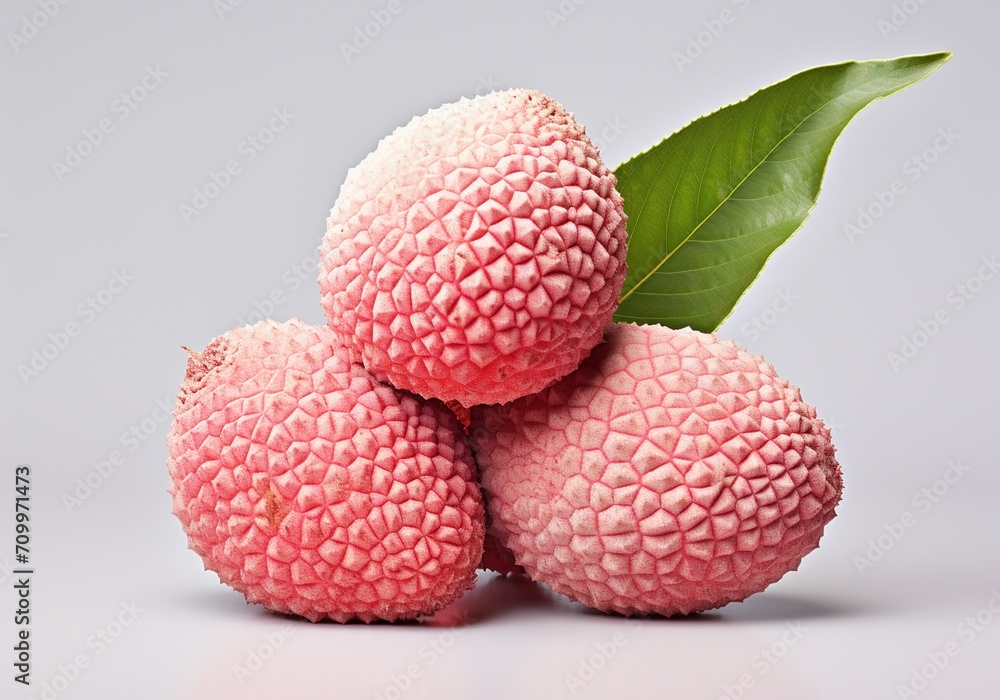 Lychee fruit isolated on white background with clipping path and full depth of field Lychee fruit isolated on white background with clipping path and full depth of field