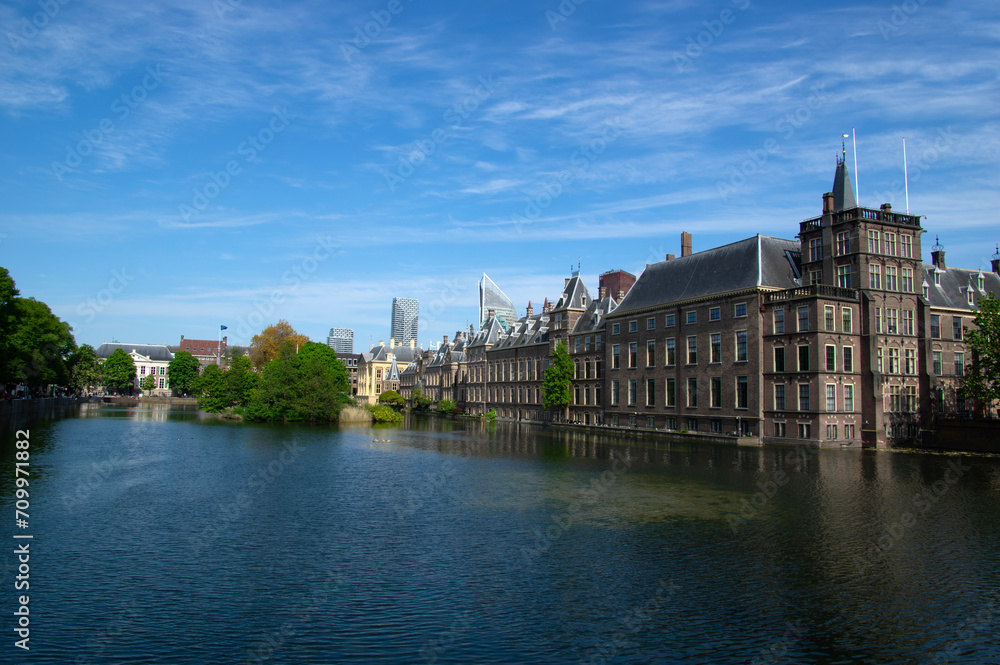 Panoramic landscape view in the city centre of The Hague