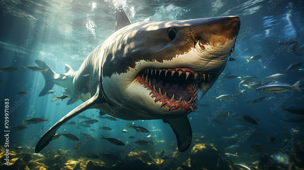 Naklejka premium Shark in its Natural Habitat