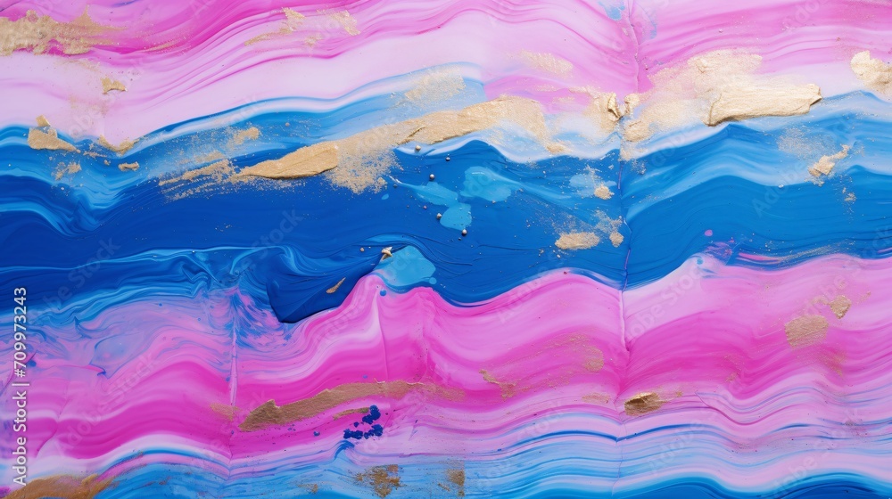 a blue striped wall with pink gold and blue paint a blue striped wall with pink gold and blue paint