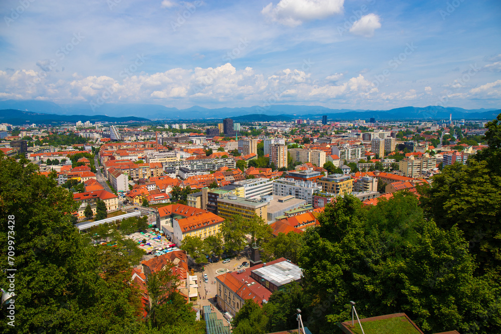 Beautiful view of the city of Ljubljana