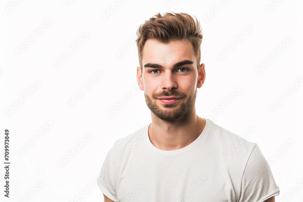 portrait of happy man arm crossed on white isolated background portrait of happy man arm crossed on white isolated background