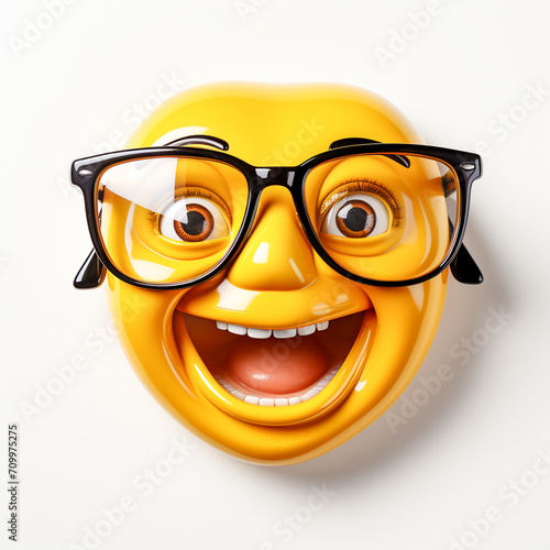 Yellow Smiley Face with Glasses of Fun