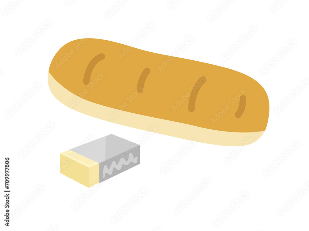 給食のコッペパンのイラスト 給食のコッペパンのイラスト