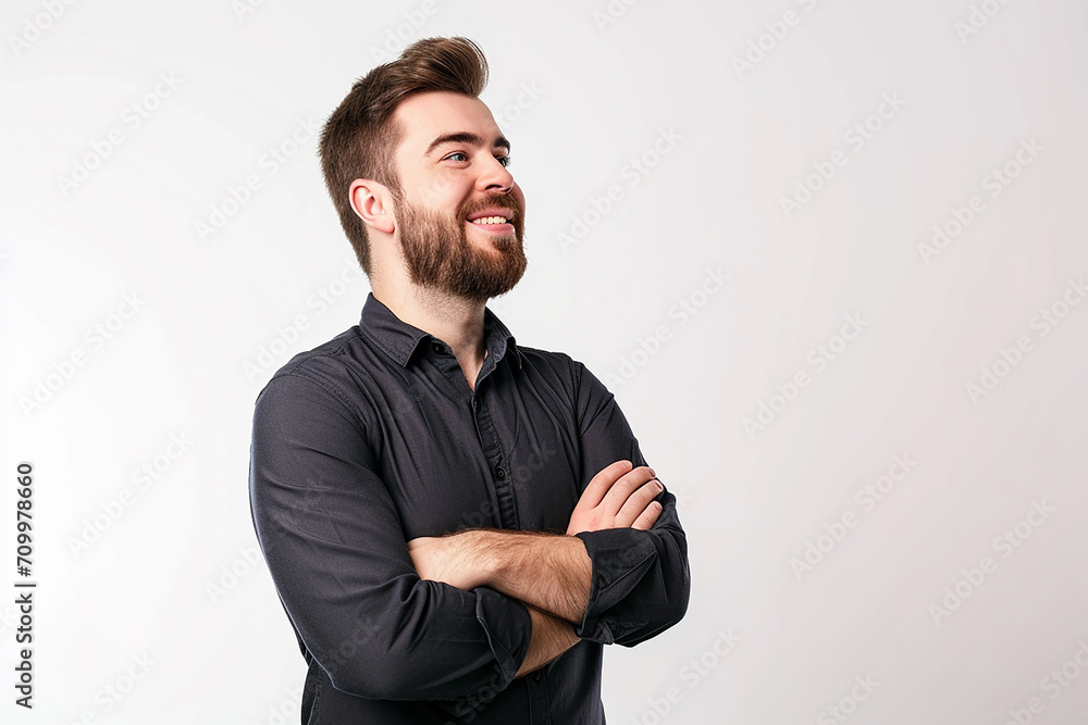 portrait of businessman arm crossed on white isolated background portrait of businessman arm crossed on white isolated background