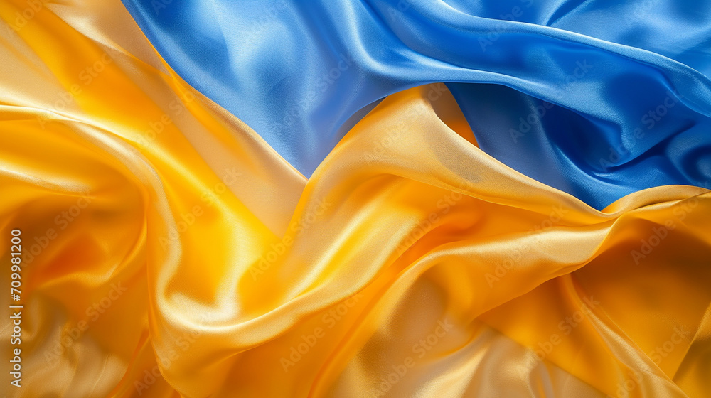 Obraz premium Yellow and Blue silk background