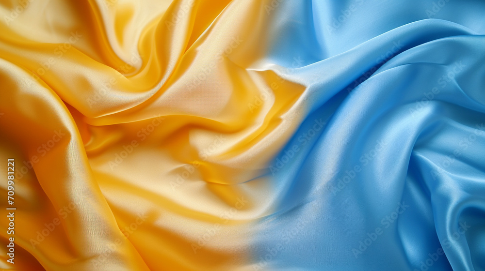 Yellow and Blue silk background Yellow and Blue silk background