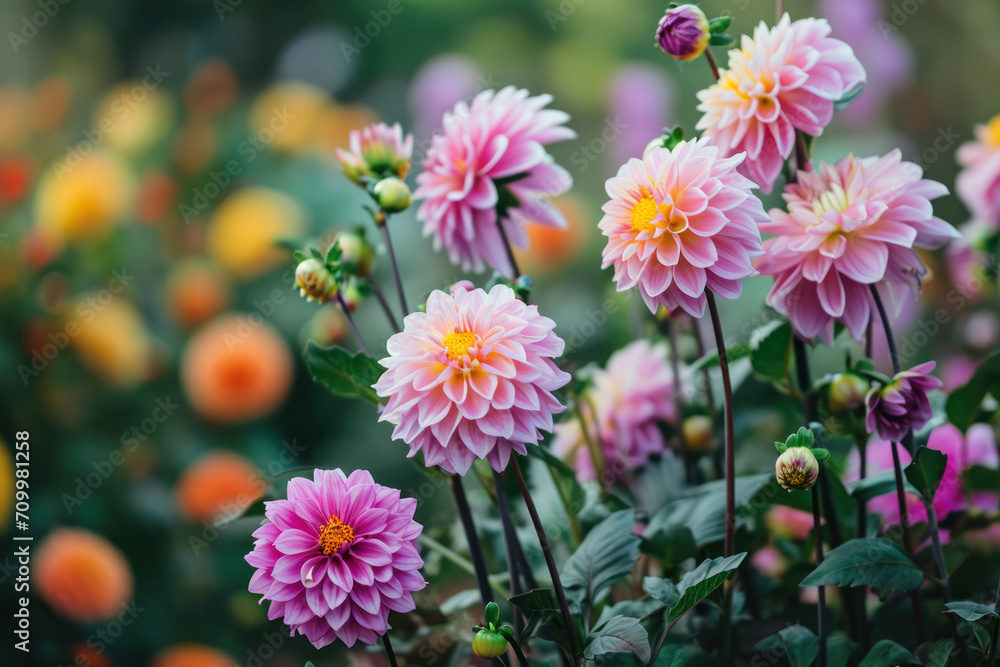 dahlia flowers in the garden dahlia flowers in the garden