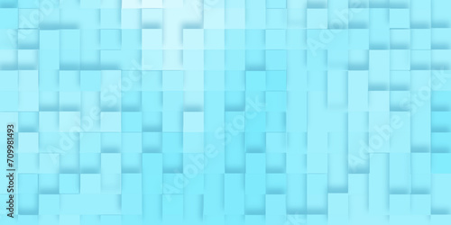 Modern seamless blue cube 3d extrude background, Blue Blocks Wall with geometric pattern, gradient of abstract blue grid geometric pattern, abstract blue square pattern for presentation and cover.	