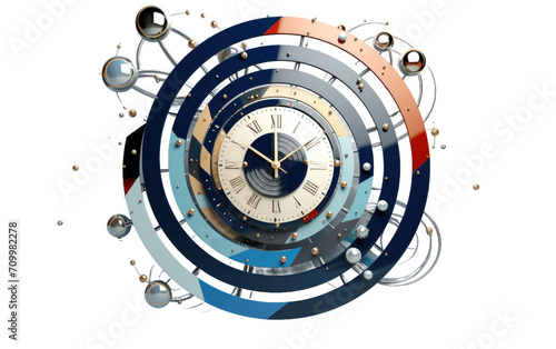 Cosmic Cascade Wall clock, 3D image of Cosmic Cascade Wall clock isolated on transparent background.