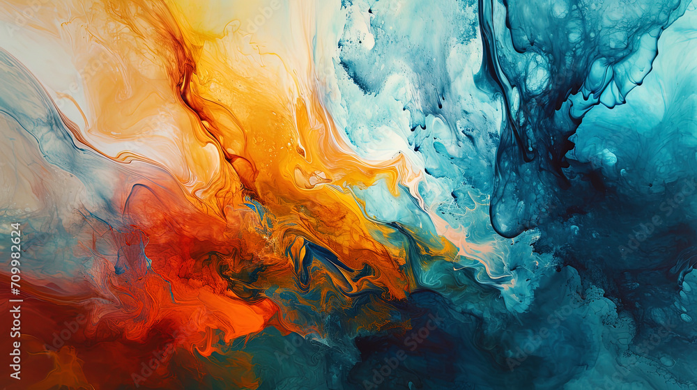 Abstract oil picture, where atmospheric and amorphous images appear against the background of mixi Abstract oil picture, where atmospheric and amorphous images appear against the background of mixi