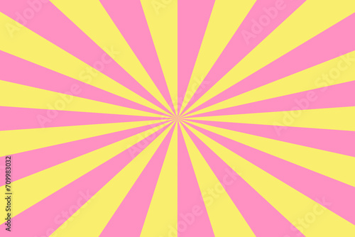 Pink Yellow Sun rays Retro vintage style on white background  Sunburst Pattern Background. Rays. Summer Banner illustration