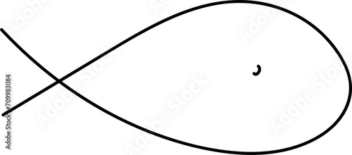 Hand drawn fish illustration on transparent background. 
