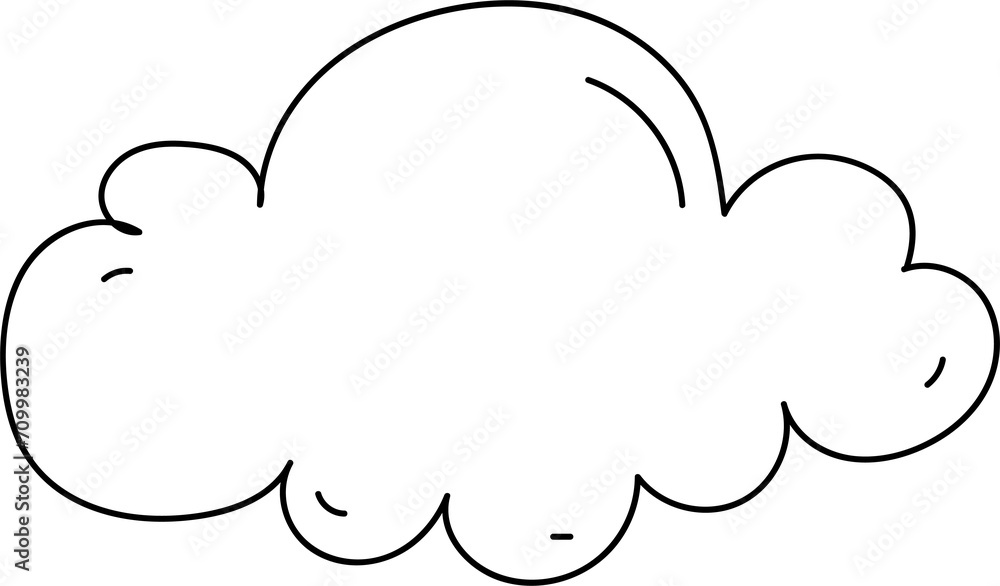 Hand drawn cloud illustration on transparent background.
Hand drawn cloud illustration on transparent background.