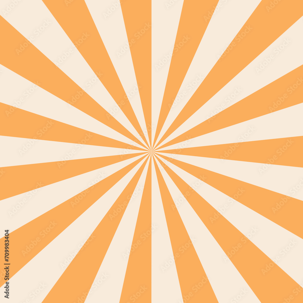 Obraz premium Coral Sun rays Retro vintage style on white background, Sunburst Pattern Background. Rays. Summer Banner illustration