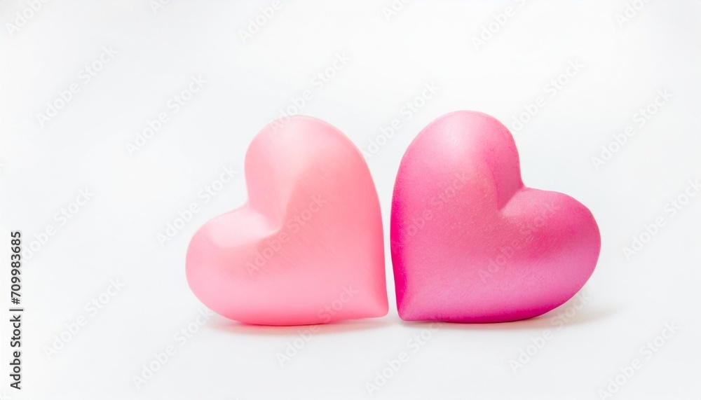 two pink hearts as a symbol of love