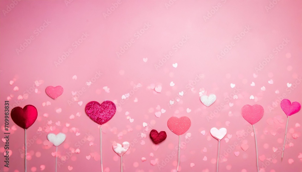 cute little hearts on a pink background