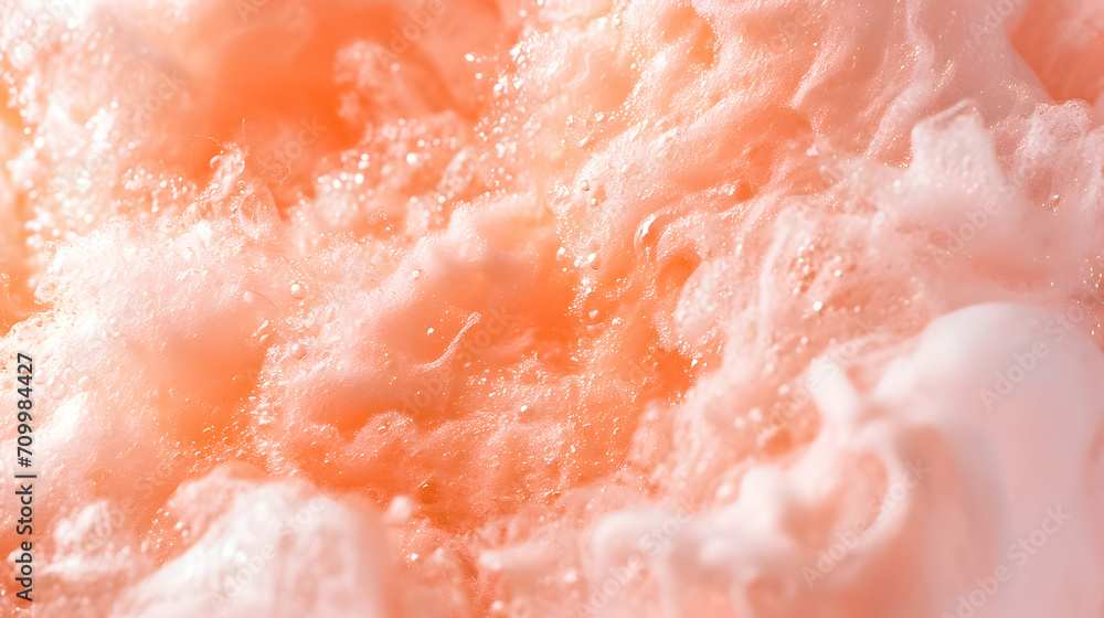 Fototapeta premium Beautiful background with peach fuzz colour foam 