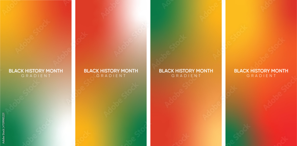 Black History Month Theme Gradient Pack Background Vector - obrazy, fototapety, plakaty 