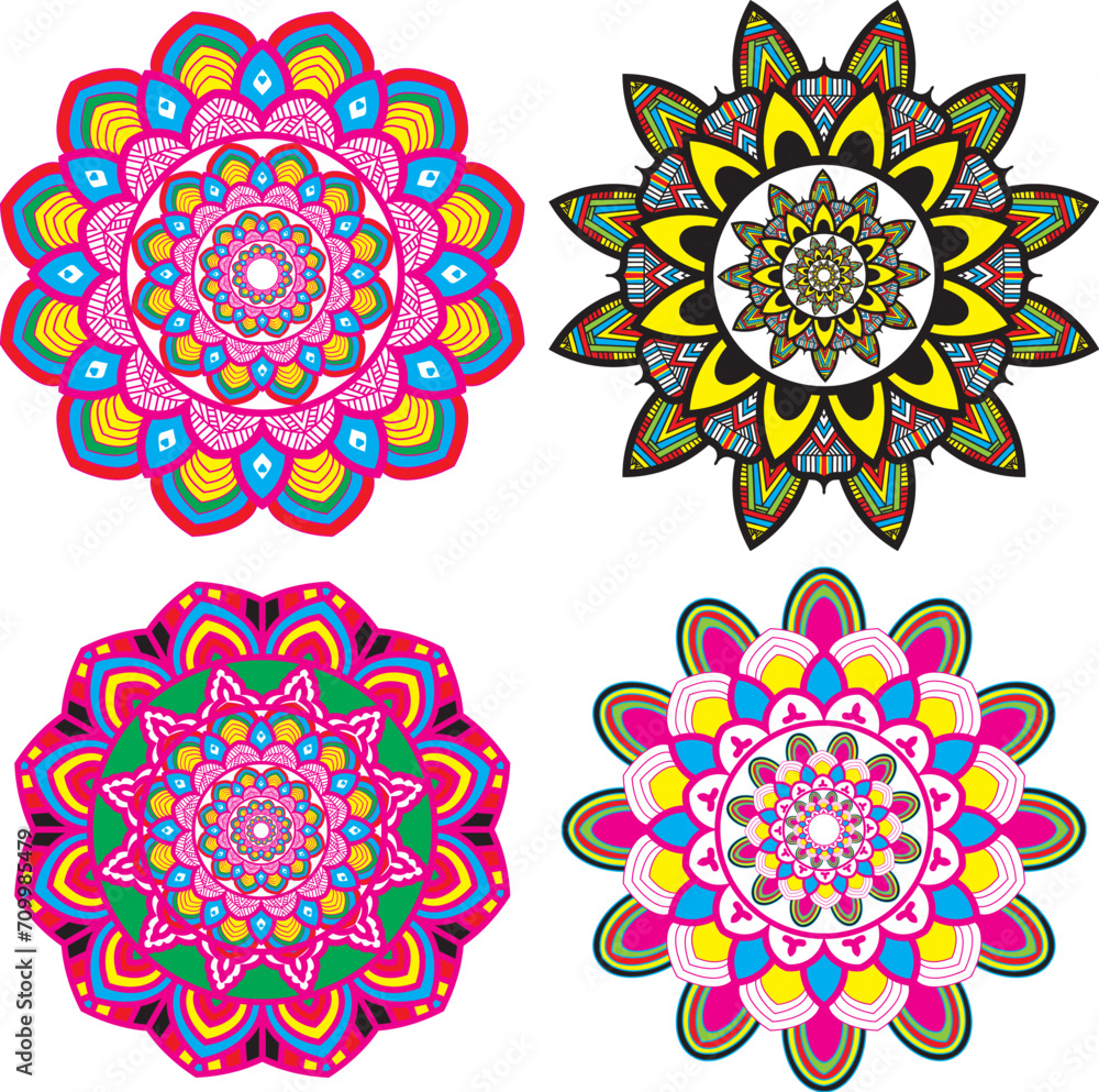 premium set of colorful mandala design premium set of colorful mandala design