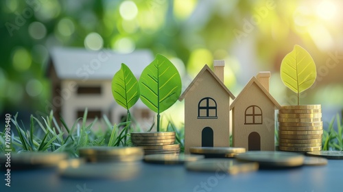 Wallpaper Mural An illustrative concept of the housing market, showcasing residential real estate development, property investment growth, and the upward trend in housing sales and prices. Torontodigital.ca