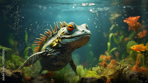 A realistic photography photo about water animal created with Generative Ai