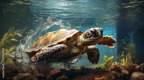 A realistic photography photo about water animal created with Generative Ai