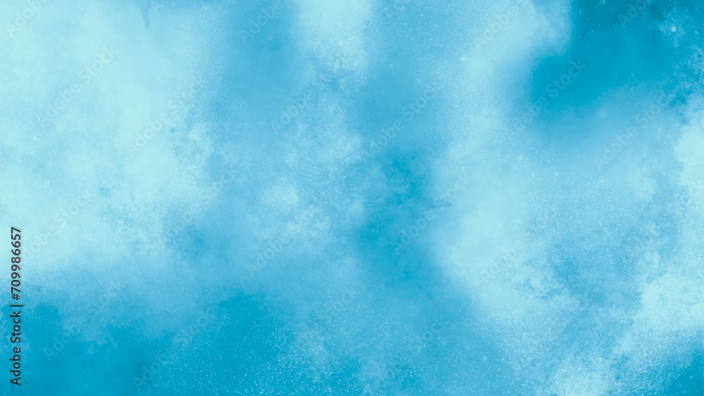 Background with watercolor. Sky blue background. Watercolor background design. Blue grunge texture