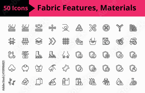 set of icons fabric properties