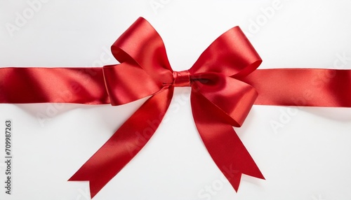 shiny red satin ribbon and bow
