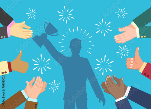 Hand claps celebrate applause