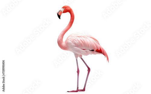 Graceful Flamingo Isolated on Transparent Background PNG.